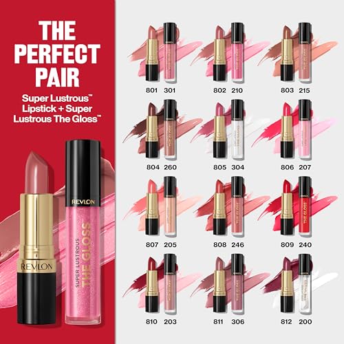 Revlon Super Lustrous Lip Gloss, Non-Sticky, Hydrating, High Shine Finish, 247 Desert Spice, 0.13 oz