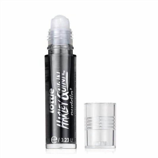 Lottie London x Harley Quinn Puddin’ pH Color Changing Lip Oil in Black, Nourishing lip oil to adapt to the natural pH in your lips for a unique flush of color