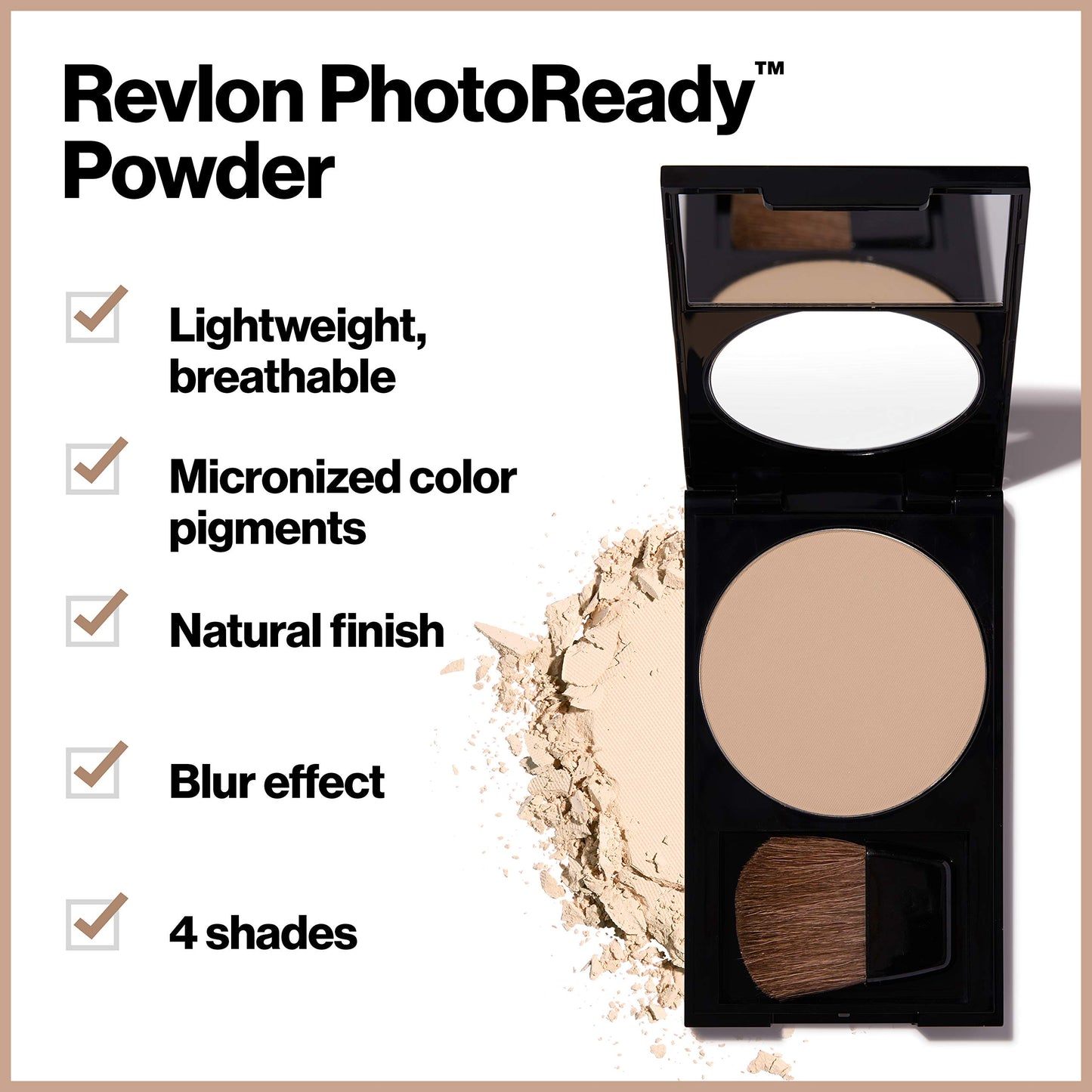 Revlon PhotoReady Blurring Face Powder Makeup, Longwear, Light-Medium Coverage with Flawless Finish, Shine & Oil-Free, 010 Fair Light, 0.25 oz