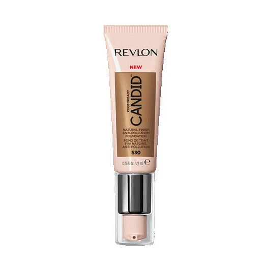 Revlon PhotoReady Candid Natural Finish Foundation, with Anti-Pollution, Antioxidant, Anti-Blue Light Ingredients, 530 Pecan, 0.75 fl. oz.