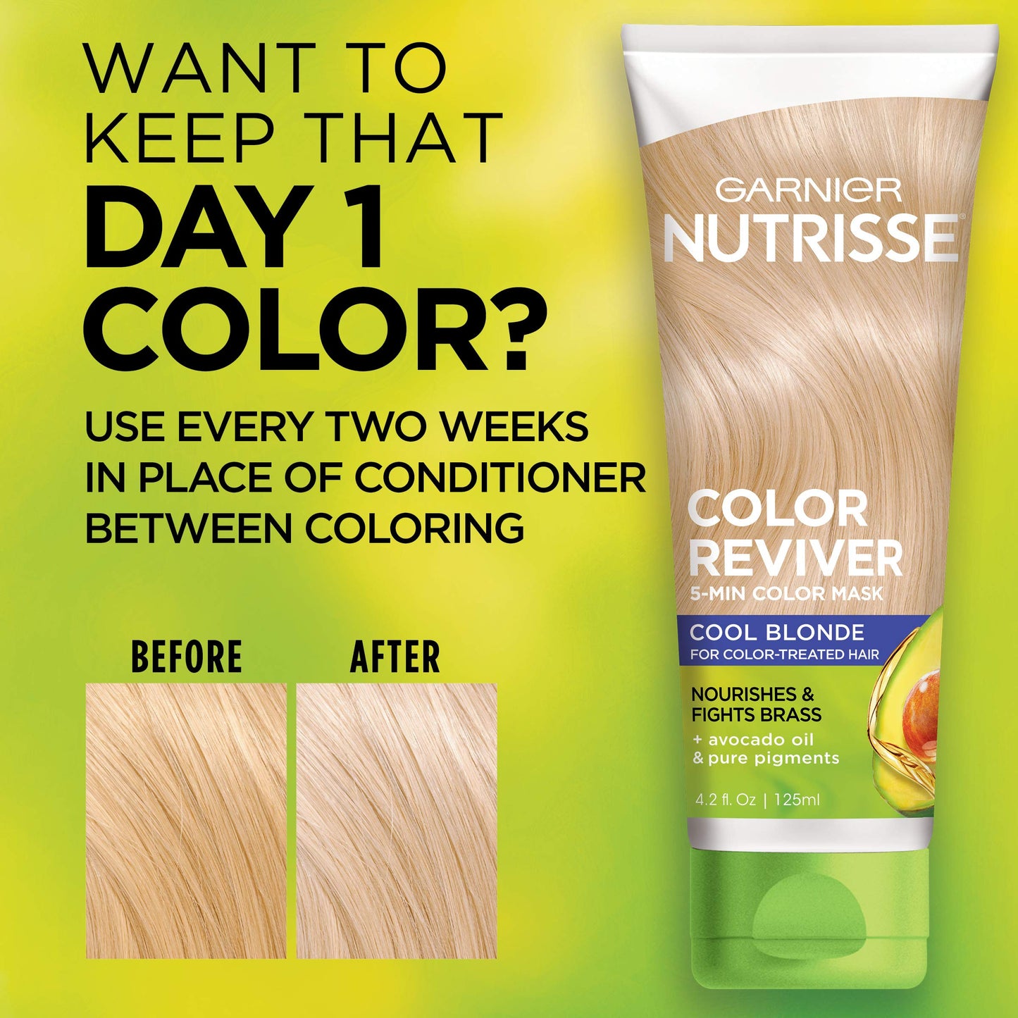 Garnier Nutrisse Color Reviver 5 Min Color Mask, Cool Blonde, 4.2 fl oz